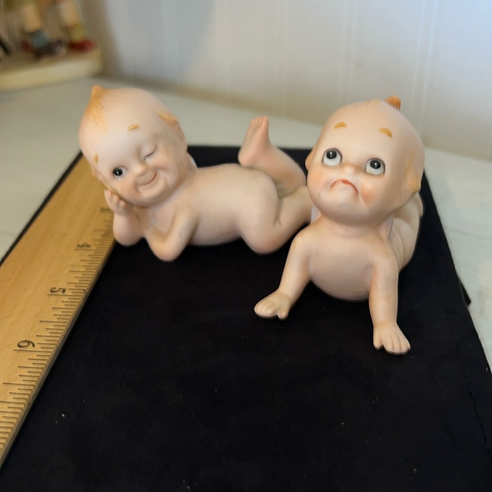 2 Lefton porcelain kewpie figurines